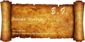 Benda Ibolya névjegykártya